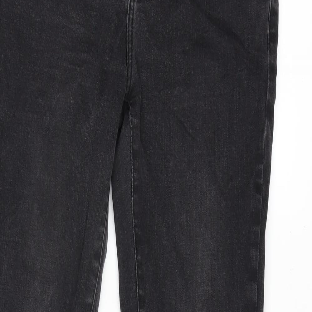 Zara Womens Grey Cotton Blend Tapered Jeans Size 12 L27 in Regular Zip