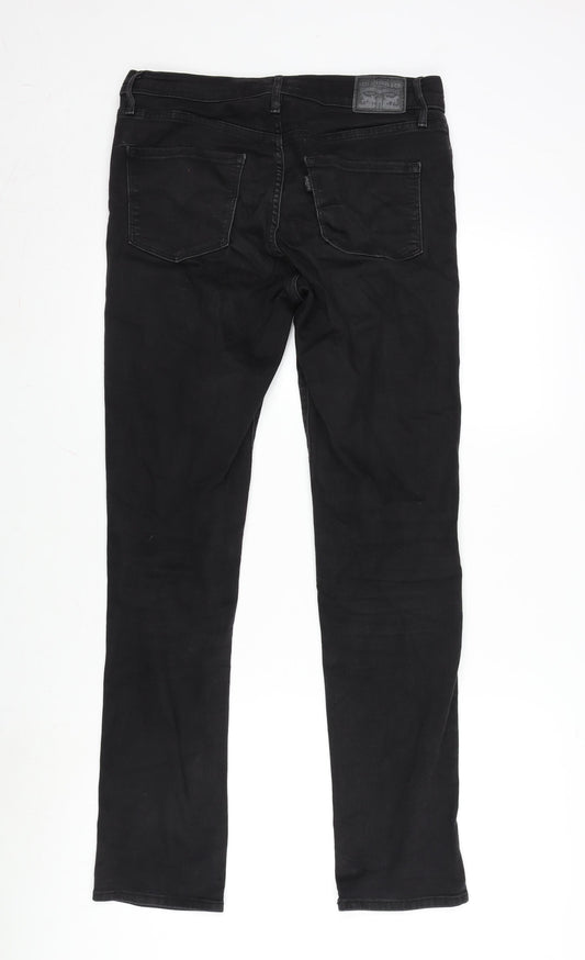 Levi's Womens Grey Cotton Blend Straight Jeans Size 30 in L29 in Slim Zip