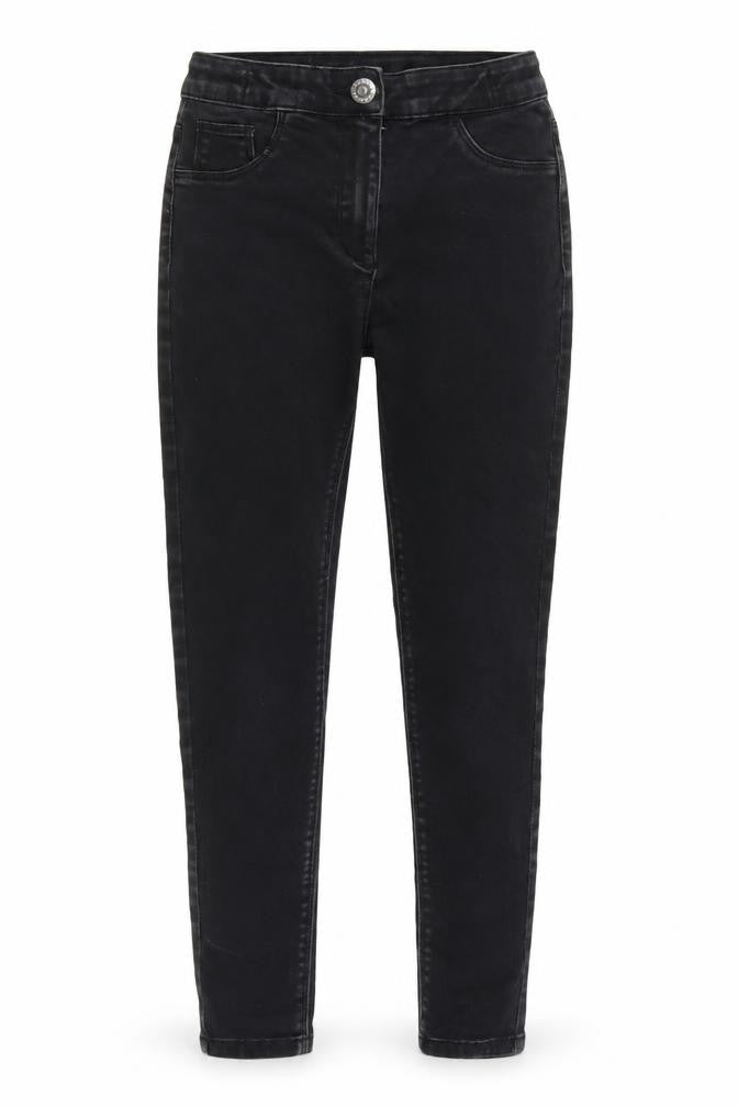 Candy Girls Black Cotton Tapered Jeans Size 10 Years L21.5 in Regular Zip