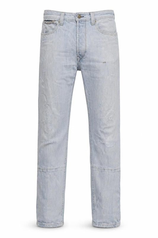 Lee Mens Blue Cotton Straight Jeans Size 34 in L31 in Regular Zip