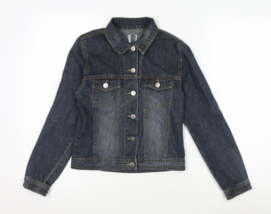 915 Girls Blue Military Jacket Jacket Size 10-11 Years Button