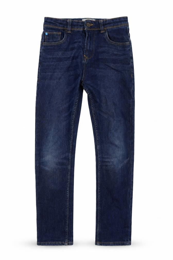 Matalan Boys Blue Houndstooth Cotton Skinny Jeans Size 11 Years L26 in Slim Button