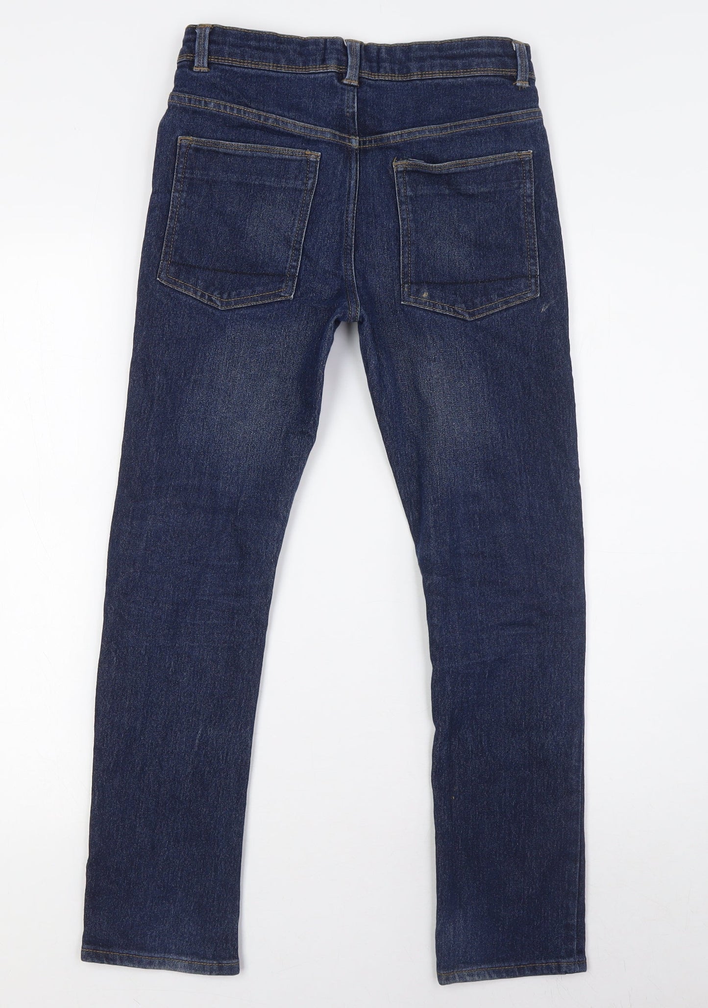 Matalan Boys Blue Houndstooth Cotton Skinny Jeans Size 11 Years L26 in Slim Button