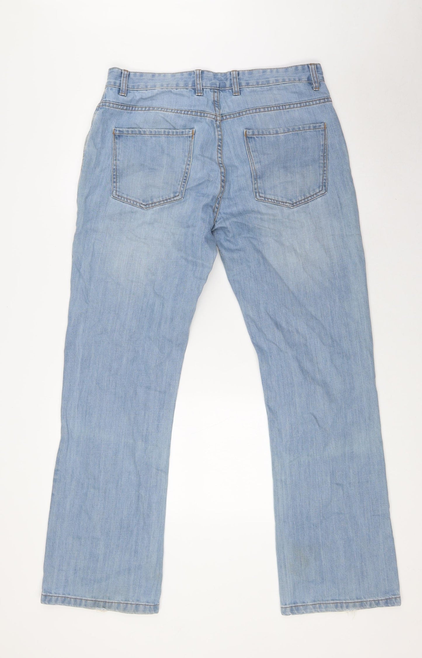 NEXT Mens Blue Cotton Straight Jeans Size 32 in L32 in Regular Button