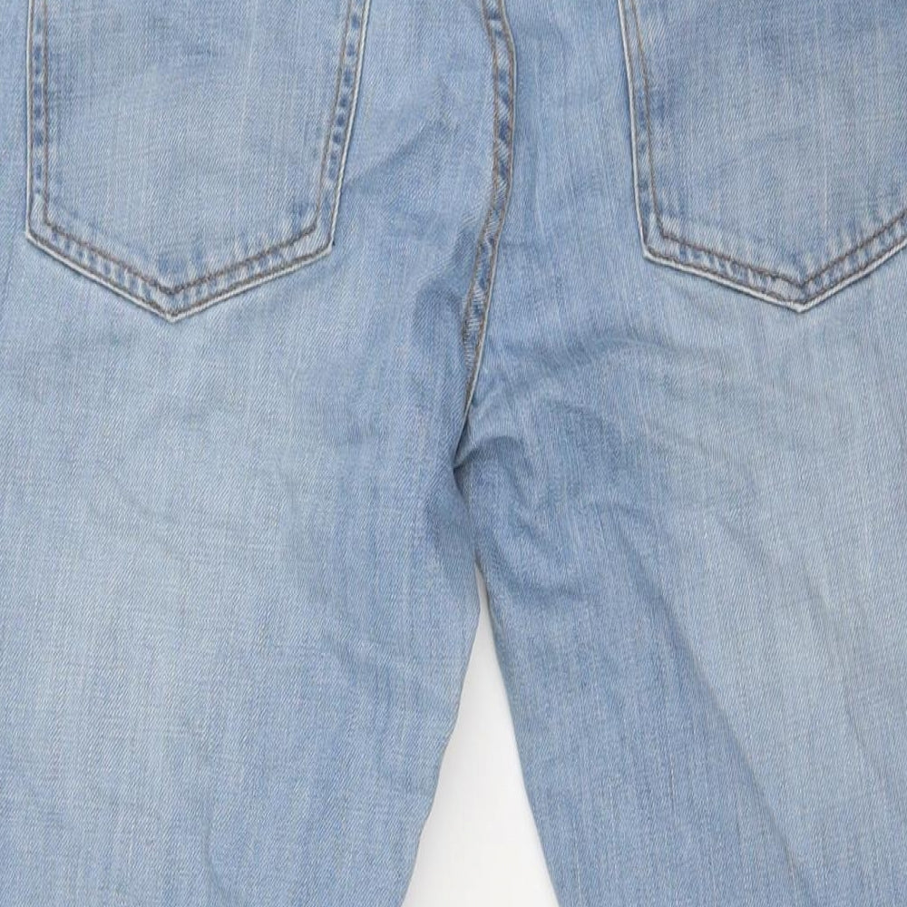 NEXT Mens Blue Cotton Straight Jeans Size 32 in L32 in Regular Button