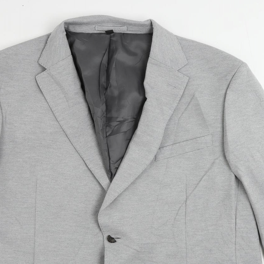 Marks and Spencer Mens Grey Polyamide Jacket Suit Jacket Size 46 Regular