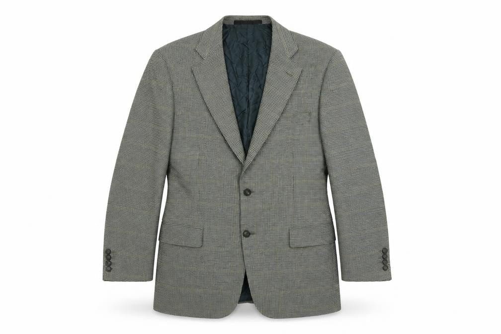 Marks and Spencer Mens Green Plaid Wool Jacket Suit Jacket Size 42 Regular