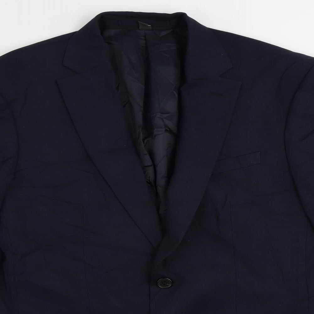 Marks and Spencer Mens Blue Polyester Jacket Suit Jacket Size 38 Regular