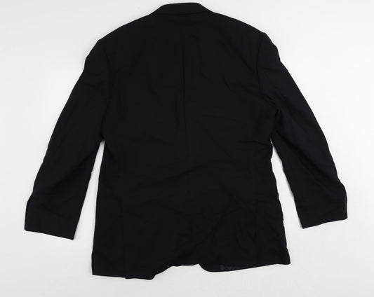 Marks and Spencer Mens Blue Polyamide Jacket Suit Jacket Size 46 Regular
