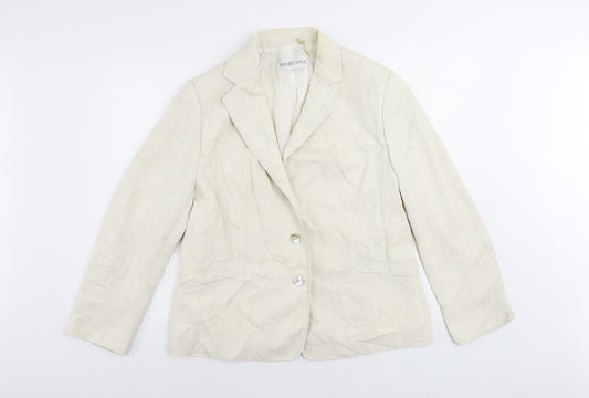 Marcona Womens Ivory Jacket Blazer Size 18 Button