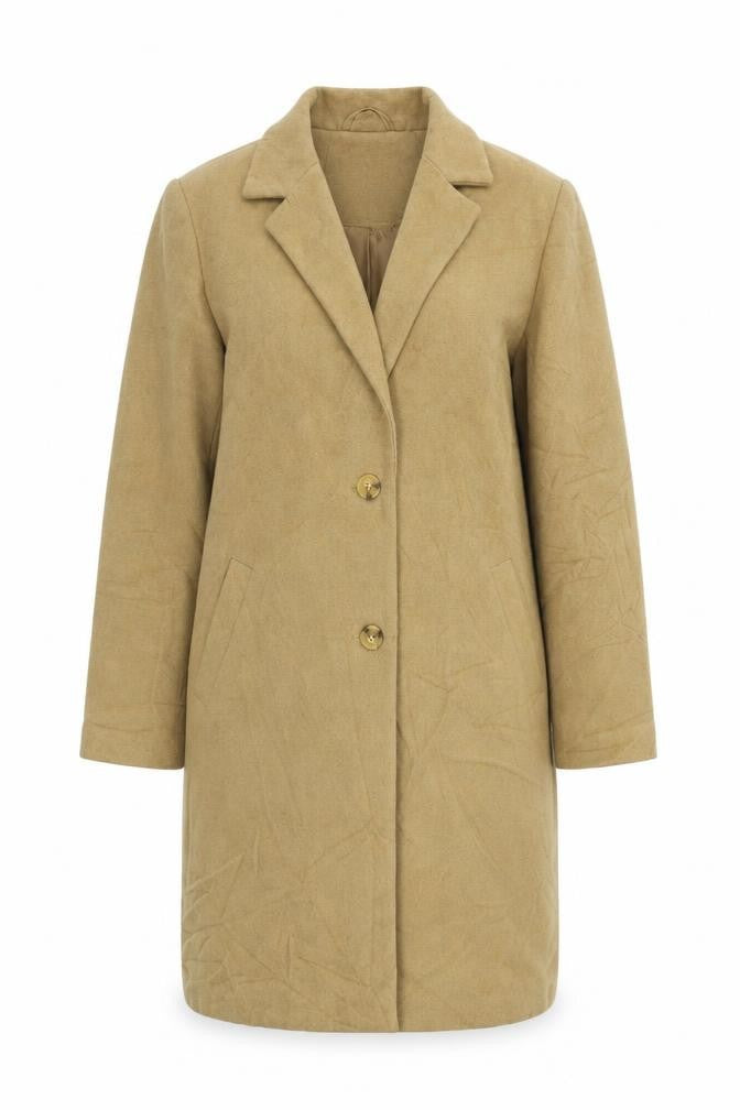 New Look Womens Beige Overcoat Coat Size 10 Button
