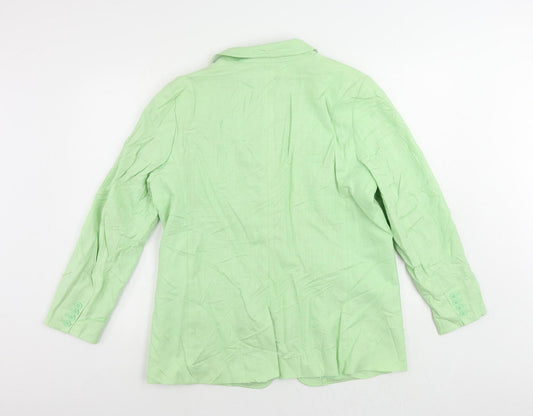 Marks and Spencer Womens Green Jacket Blazer Size 16 Button