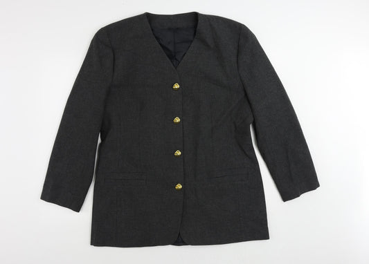 Richards Womens Grey Jacket Blazer Size 18 Button - Vintage
