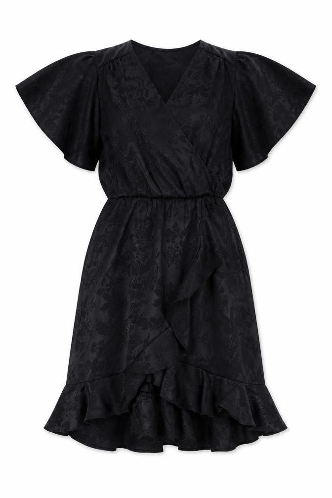 New Look Womens Black Floral Polyester A-Line Size 10 V-Neck Pullover