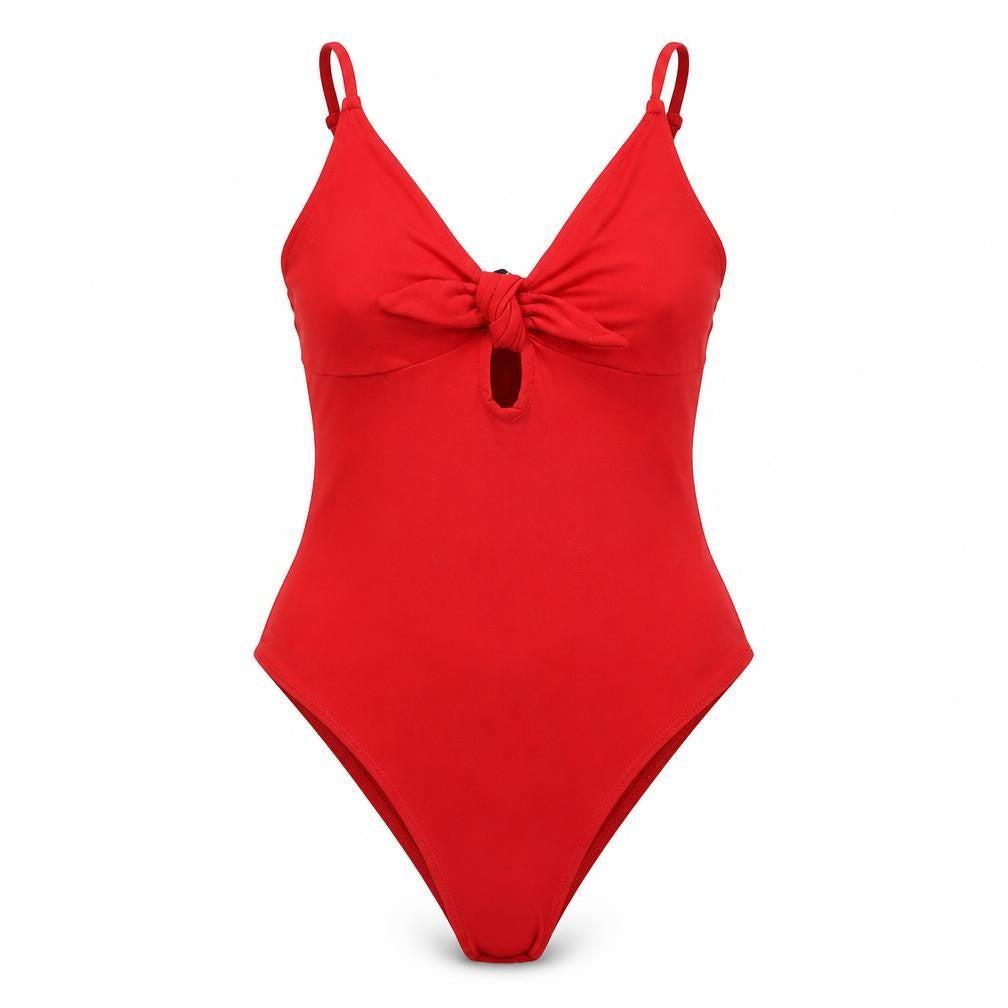 H&M Womens Red Polyester Bodysuit One-Piece Size S Snap