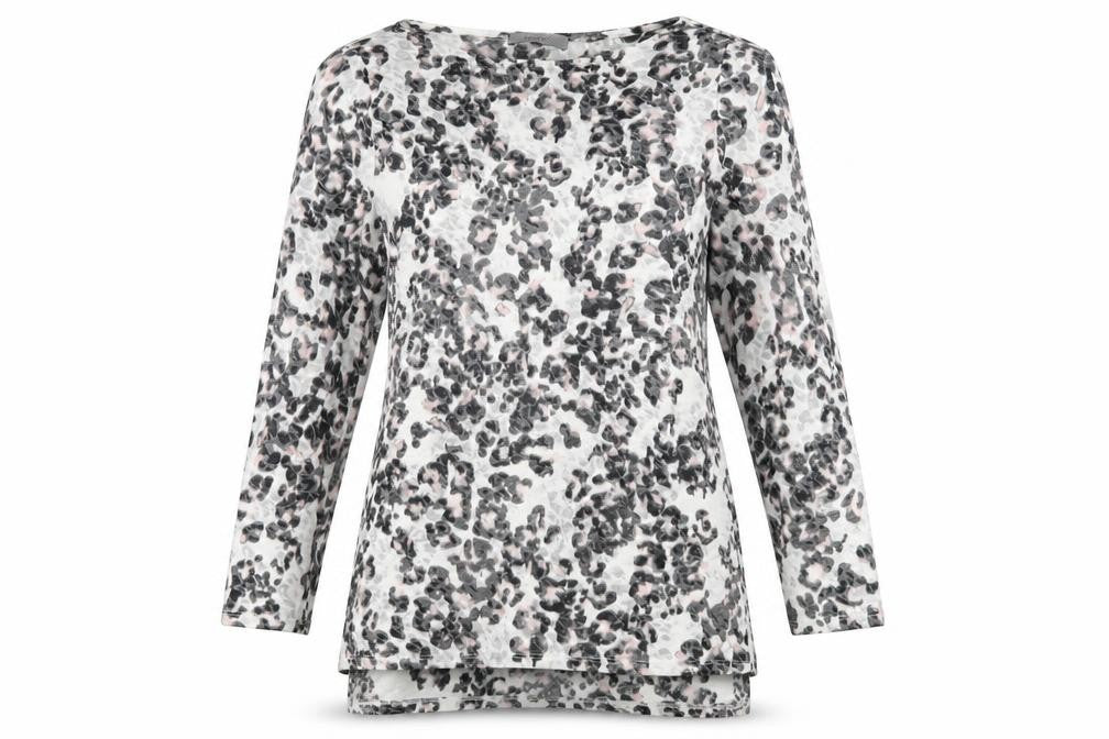 Per Una Womens Multicoloured Animal Print Polyester Basic T-Shirt Size 14 Round Neck