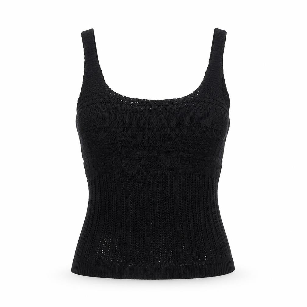 Womens UK Size S French Connection Black Cotton Tank