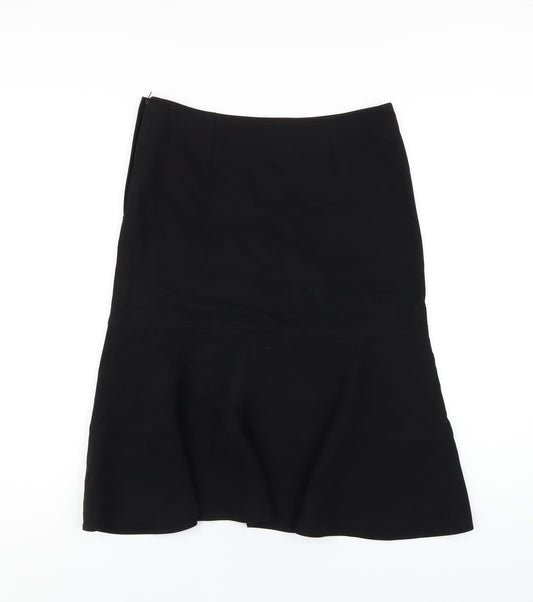 Etam Womens Black Polyester A-Line Skirt Size 8 Zip