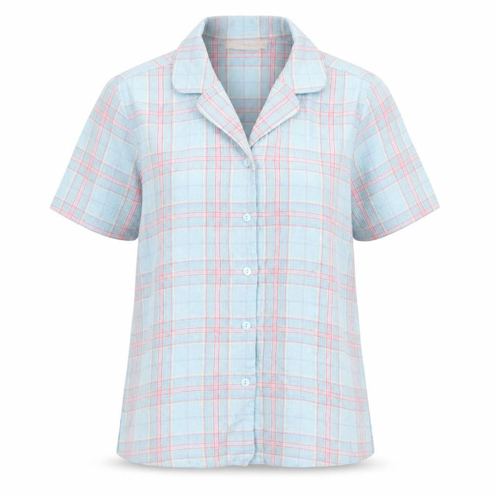 Womens UK Size 12 EWM Blue Polyester Button-Up