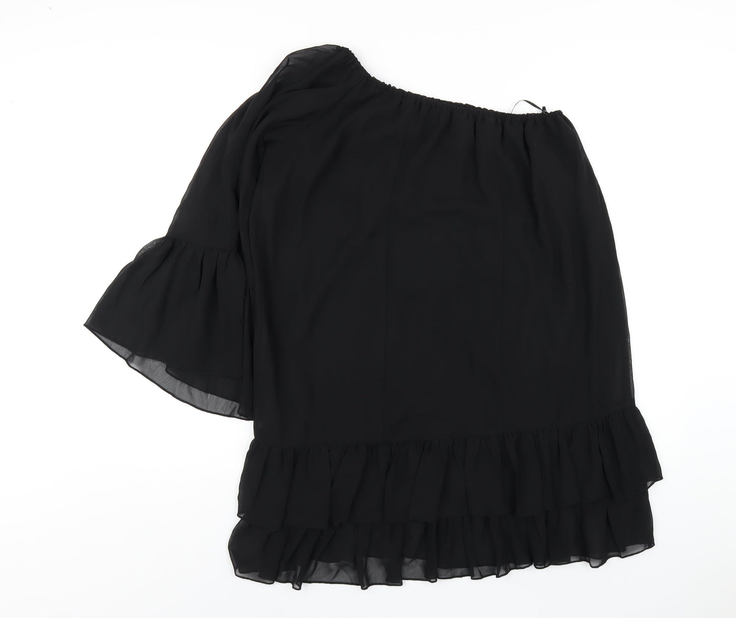 Select Womens Black Polyester A-Line Size 8 One Shoulder Pullover