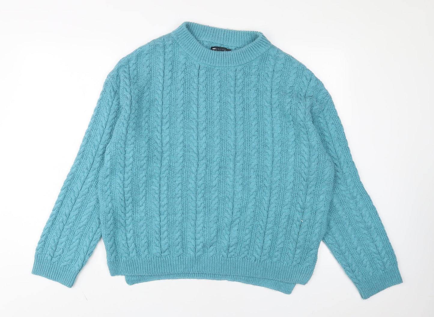 ASOS Womens Blue Crew Neck Cotton Pullover Jumper Size XS