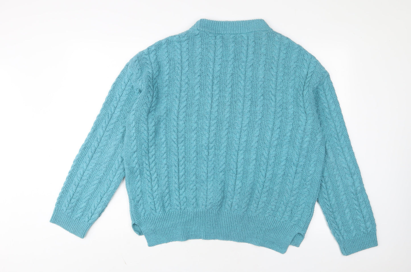 ASOS Womens Blue Crew Neck Cotton Pullover Jumper Size XS