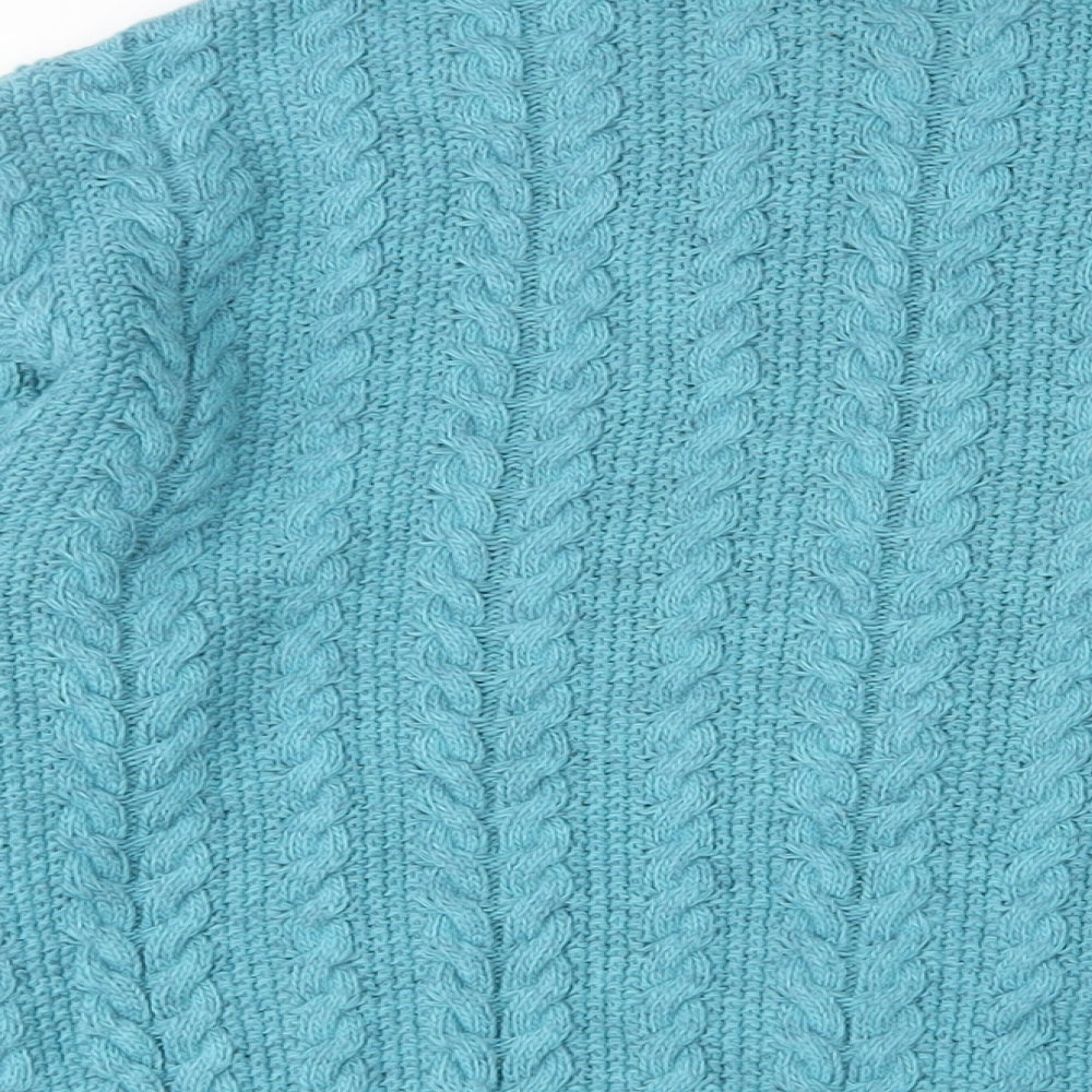 ASOS Womens Blue Crew Neck Cotton Pullover Jumper Size XS