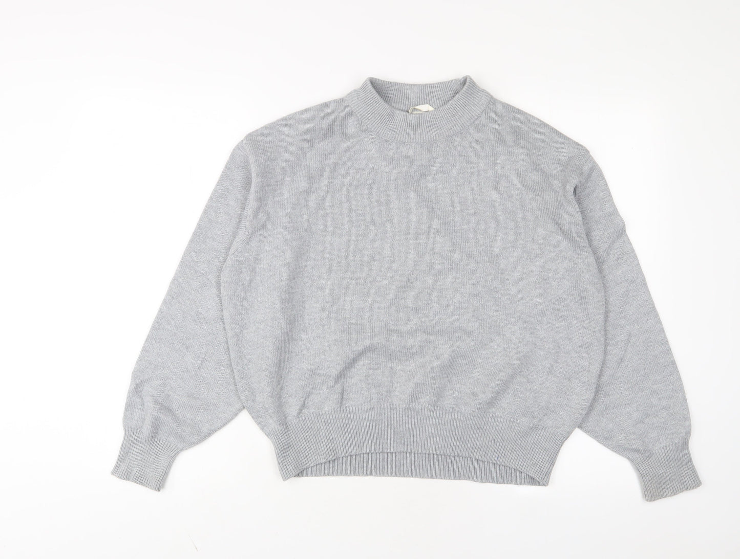 H&M Womens Grey Round Neck Polyester Pullover Jumper Size XS