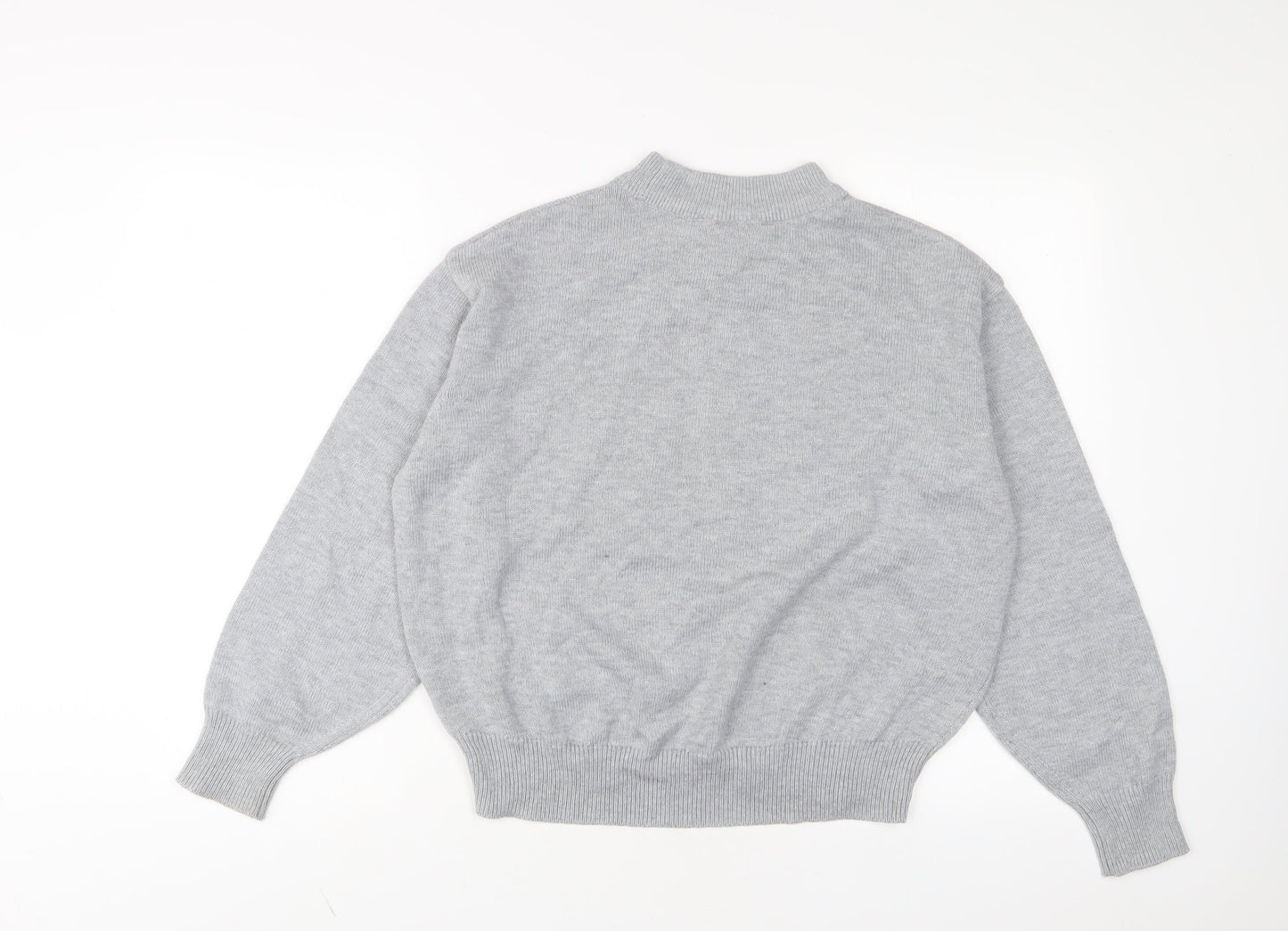 H&M Womens Grey Round Neck Polyester Pullover Jumper Size XS
