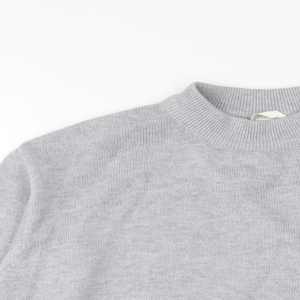 H&M Womens Grey Round Neck Polyester Pullover Jumper Size XS