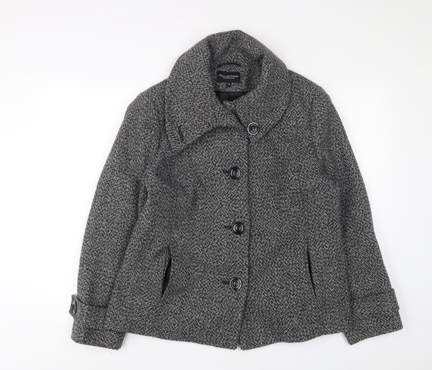 Debenhams Womens Grey Jacket Size 14 Button