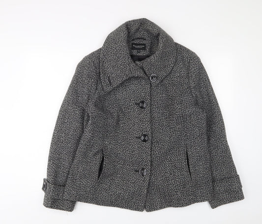 Debenhams Womens Grey Jacket Size 14 Button