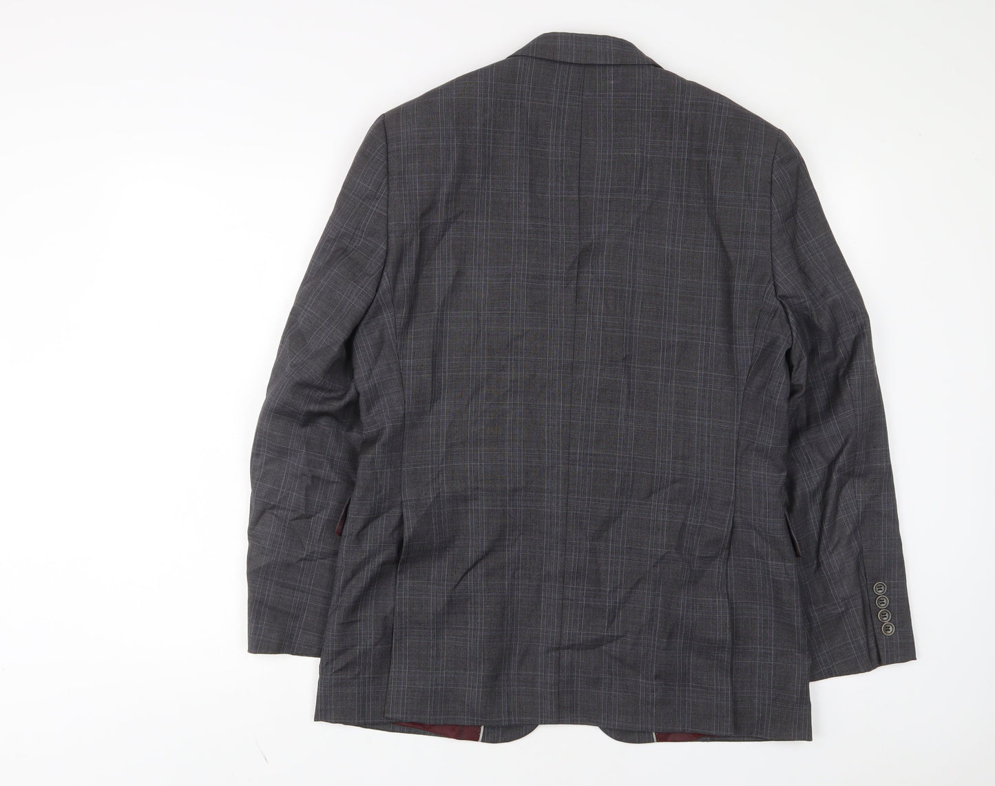 CHESTER Mens Red Plaid Wool Jacket Suit Jacket Size 38 Regular