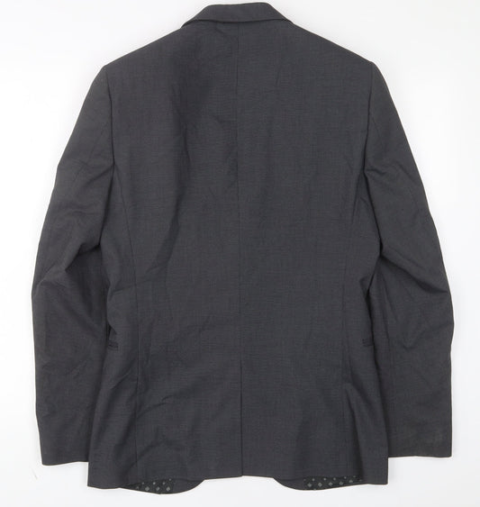NEXT Mens Grey Polyester Jacket Suit Jacket Size 36 Regular