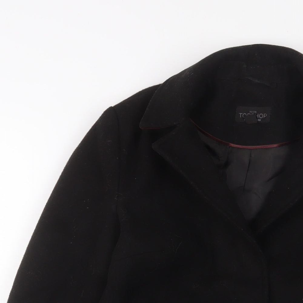 Topshop Womens Black Jacket Size 6 Zip