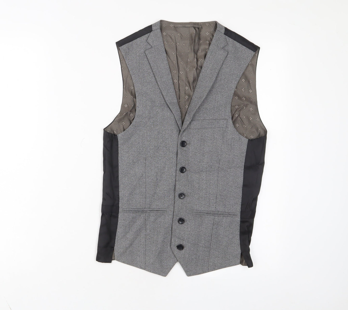 NEXT Mens Grey Polyester Jacket Suit Waistcoat Size S Regular