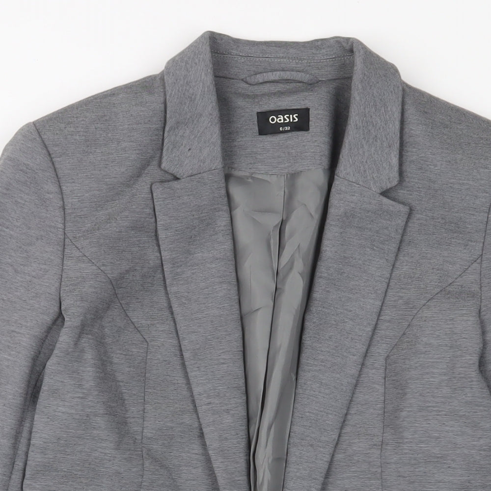 Oasis Womens Grey Jacket Blazer Size 6 - Open