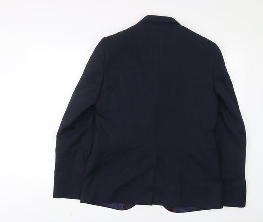 Burton Mens Blue Polyester Jacket Suit Jacket Size 40 Regular