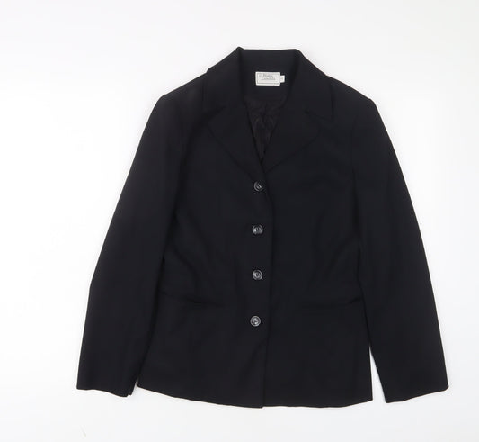 lambda Womens Black Jacket Blazer Size S Button