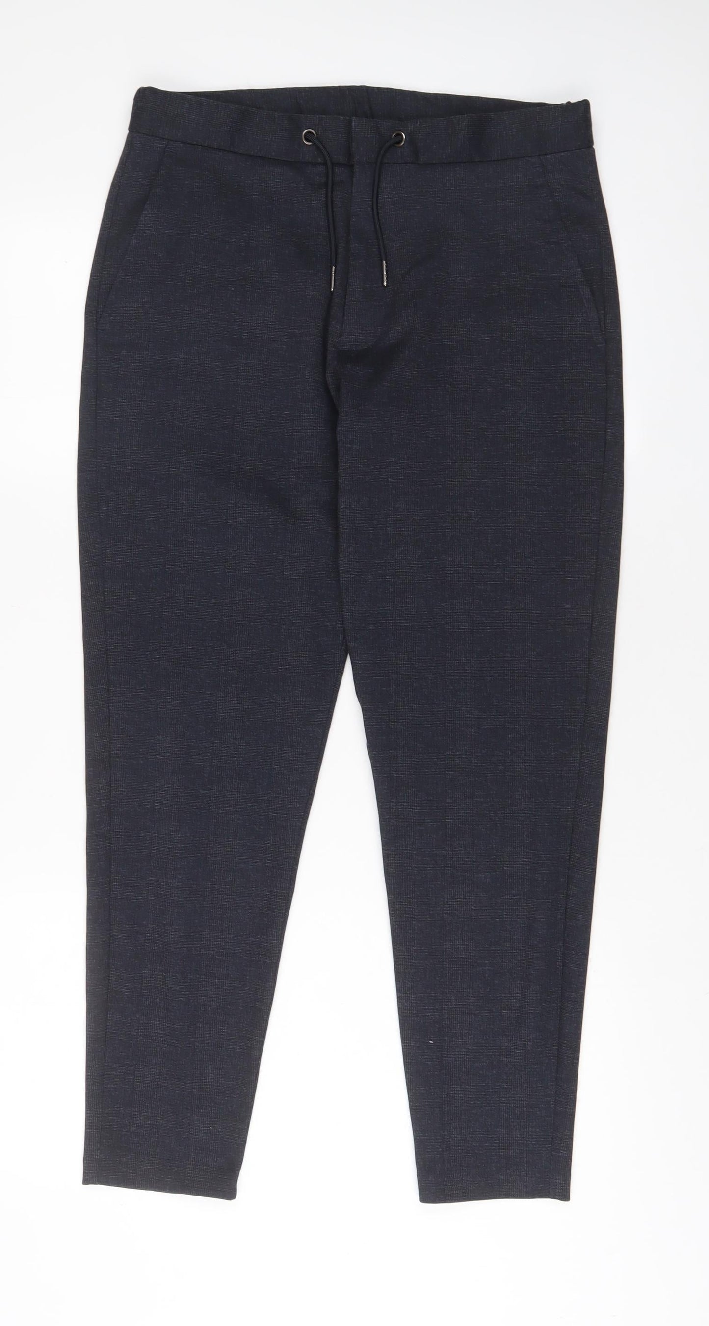 celio* Womens Blue Polyester Trousers Size S L30 in Regular Hook & Eye
