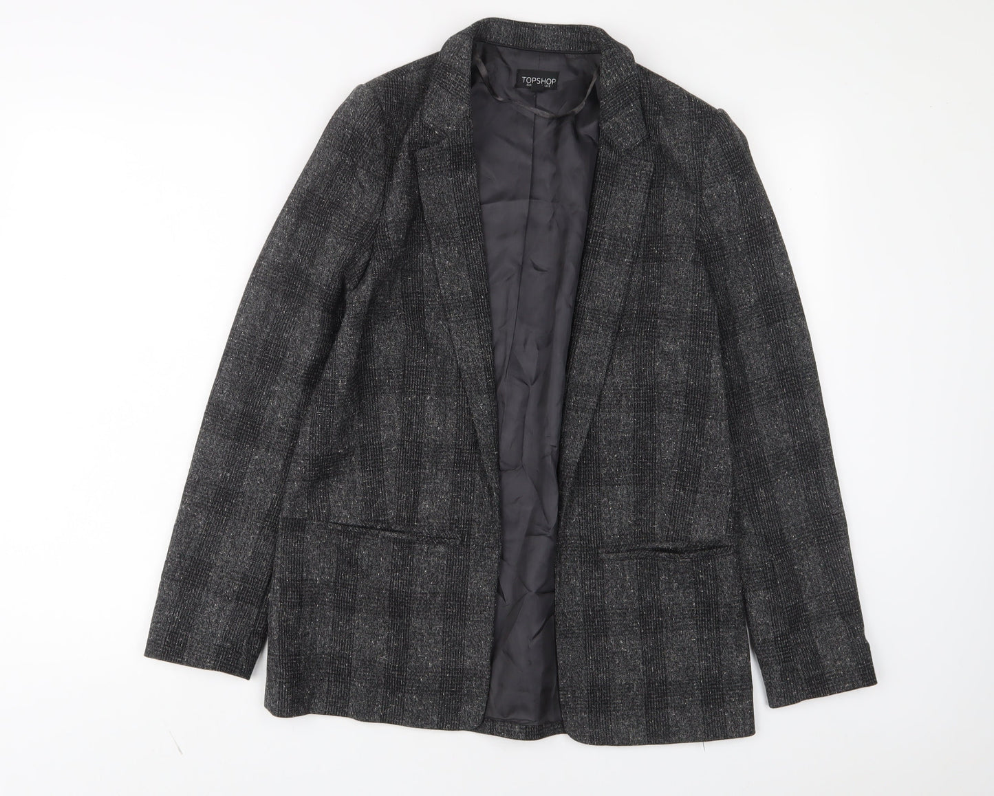 Topshop Womens Grey Jacket Blazer Size 8 - Open