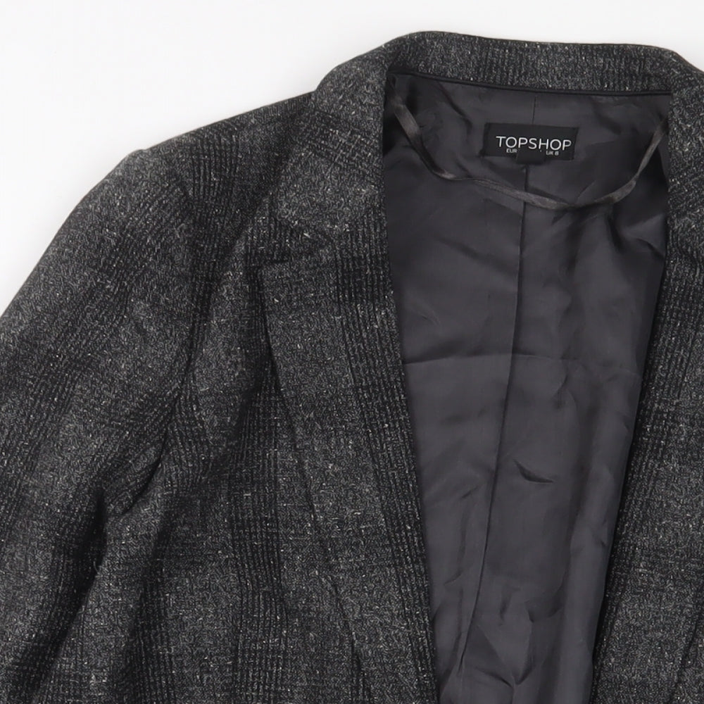 Topshop Womens Grey Jacket Blazer Size 8 - Open