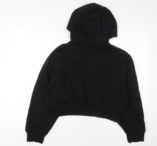 Zara Womens Black Cotton Pullover Hoodie Size L Pullover