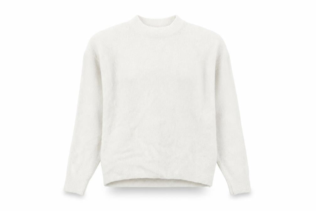 H&M Womens White Crew Neck Acrylic Pullover Jumper Size XS