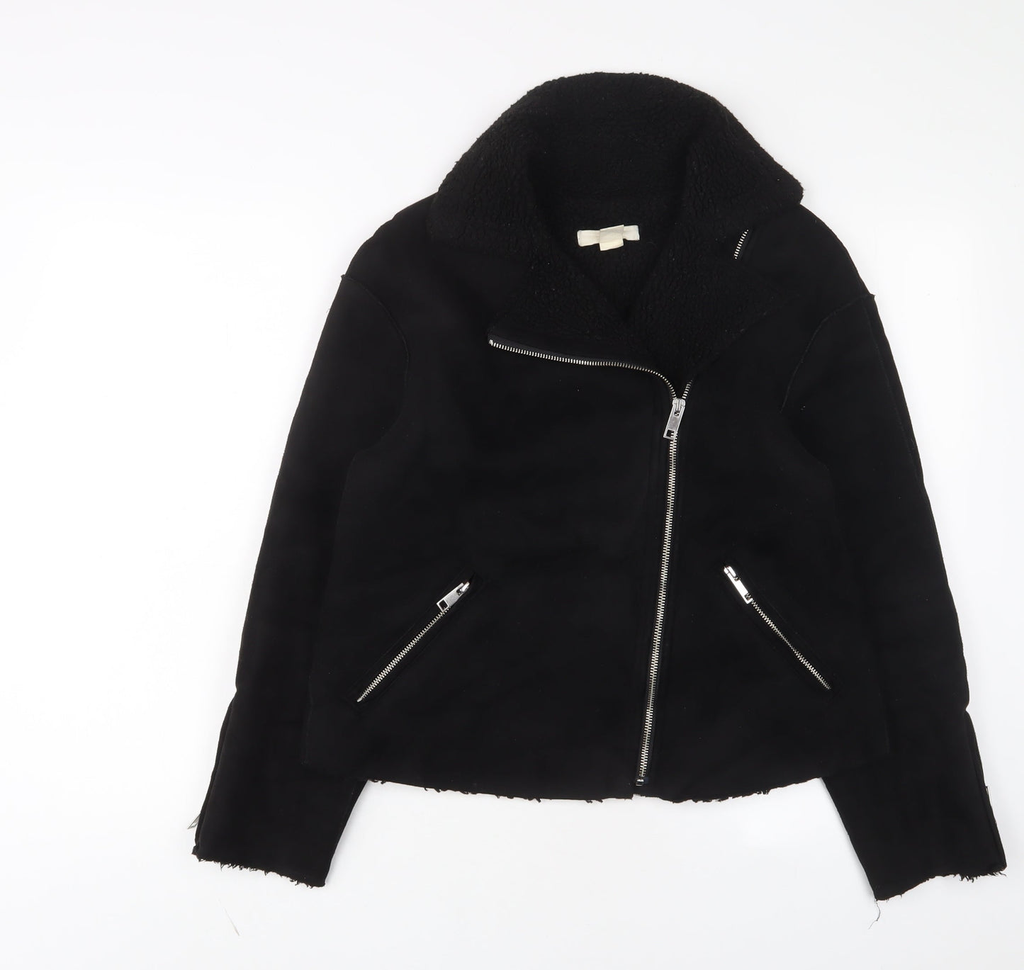 H&M Womens Black Jacket Size 10 Zip - Zip Pockets