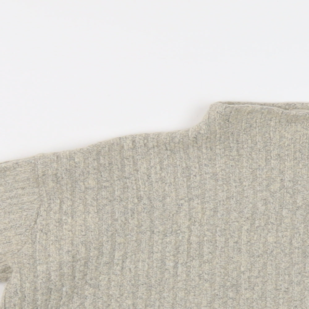 Ango Womens Beige Mock Neck Cotton Pullover Jumper Size M
