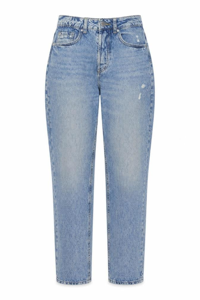 Stradivarius Womens Blue Cotton Mom Jeans Size 8 L26 in Regular Button
