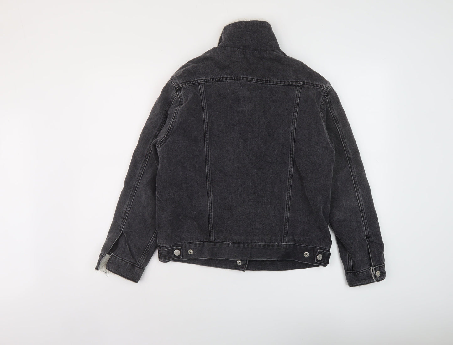 Topshop Womens Grey Jacket Size 6 Snap