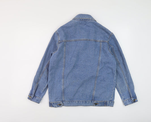 Boohoo Womens Blue Jacket Size 6 Button