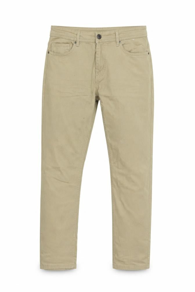 Denim & Co. Mens Beige Cotton Straight Jeans Size 34 in L30 in Regular Button